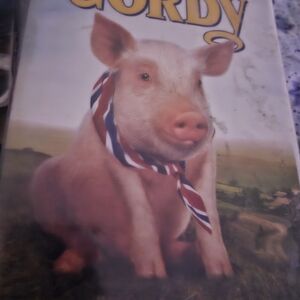 Gordy Pig Poster with Red, White, and Blue Scarf